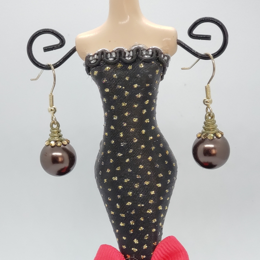Imitation Chocolate Pearl Earrings